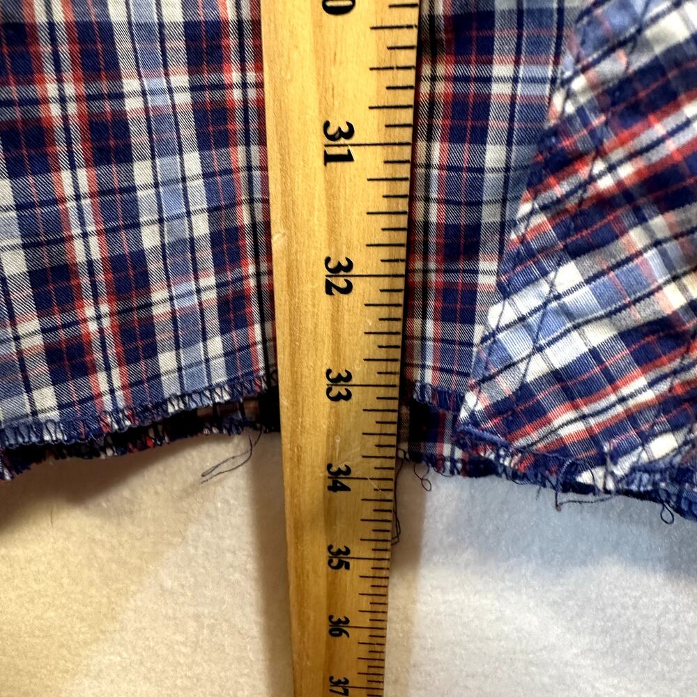 Wrangler Western Pearl Snap Shirt Mens SZ XL Tall Blue Red Plaid Cowboy Rodeo - Picture 8 of 12